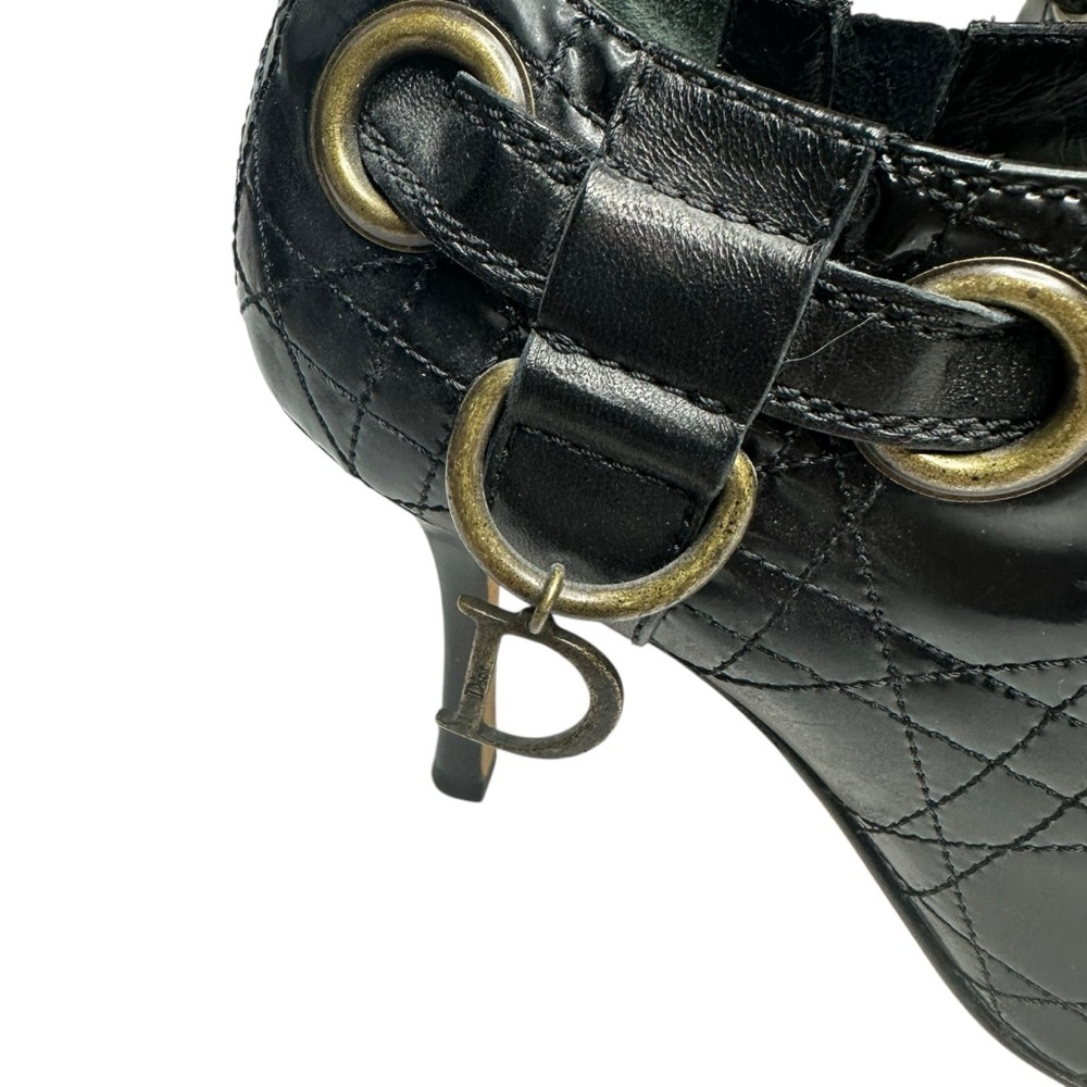 Dior Cannage Black Leather Ankle Booties 38 - Picture 8 of 15